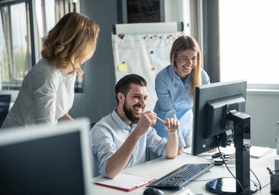 happy employees in quality workplace