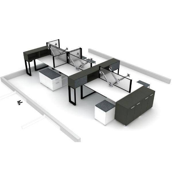 Open Office Workstations Upgrade for a Law Firm in Langley, BC - 3d version