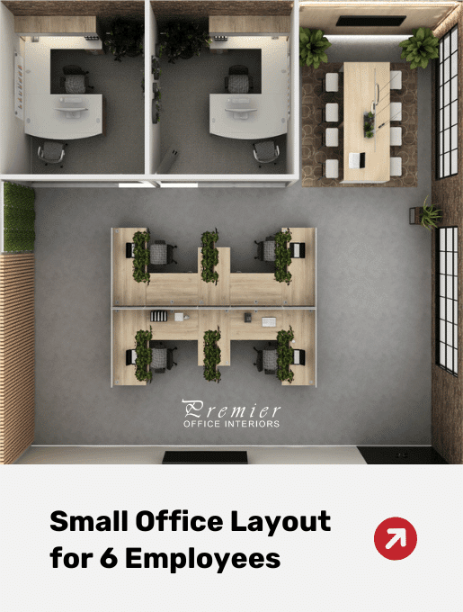 Small Office Layout for 6 Employees